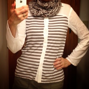 Ella Moss - Eban Striped Collared Button-up Top (my scarf)